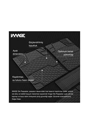 HM Audi A4 Sedan (2016 - ….) Ekstra Havuzlu Universal 3D Plus  Kauçuk Oto Paspas siyah