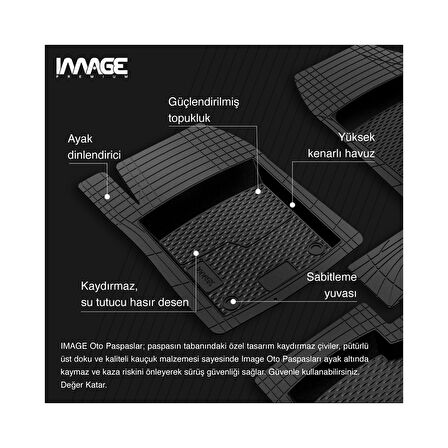 HMDK-12345952 Citroen C5 Aircross (2019 - ….)  Havuzlu Universal 3D Plus  Kauçuk Oto Paspas KAHVERENGİ