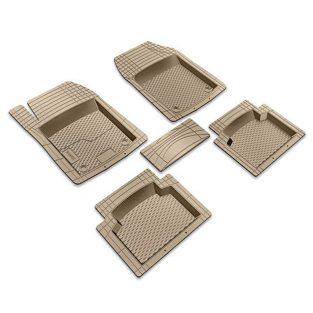 HMDK-12346353 Hyundai Santa Fe Suv (2006 - 2012)  Havuzlu Universal 3D Plus  Kauçuk Oto Paspas KAHVERENGİ