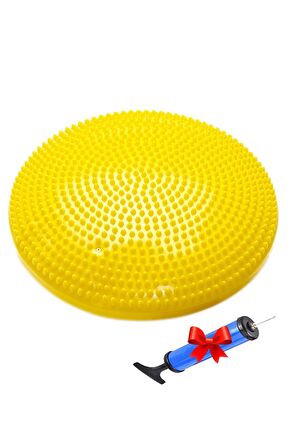 Gymo Pompalı Denge Yastığı Balance Disk Denge Pedi 33cm Sarı