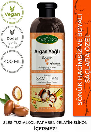 Tuzsuz Hassas Sönük Hacimsiz Ve Boyalı Saçlara Özel Argan Yağlı Bitkisel Şampuan