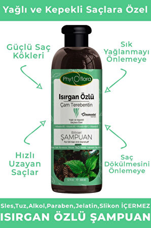 Tuzsuz Yağlı Ve Kepekli Saçlara Özel Isırgan Özlü Bitkisel Şampuan 400ml