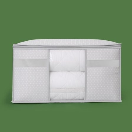 Tvl Home Pencere Detaylı Yastık Hurcu - Gri - 75x40x40 cm