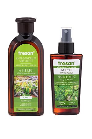 Tresan 6 Bitki Kepek Karşıtı Bakım Şampuanı 300 ml +Tresan K.ağacı özlü Saç Toniği 125 ml.