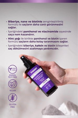 Organik Biberiye & Nane Dökülme Karşıtı Kompleks Saç Toniği – Biotin ve Kafein (125 ml X2)