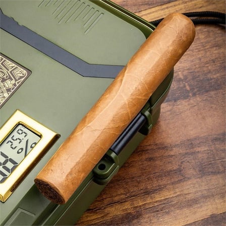Lubinski Yeni Stil Nem Göstergeli Seyahat Puro Kutusu Humidor Kırılmaz Plastik Gri 12's