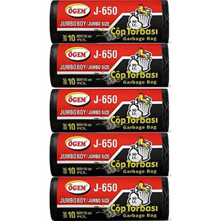 Ögem j-650 Jumbo Boy Çöp Poşeti / 5 Rulo / 650 gram