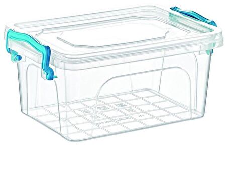 Polytime Şeffaf Kilitli Eşya Gıda Saklama Düzenleme Kabı Kutusu - Dikdörtgen - Sığ - 1 Litre