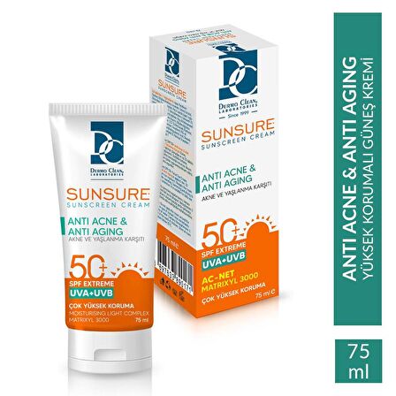 Sunsure Anti Akneli Cilt Güneş Kremi Serisi 75 ML