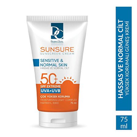 Sunsure Hassas ve Normal Cilt Güneş Kremi Serisi 75 ML