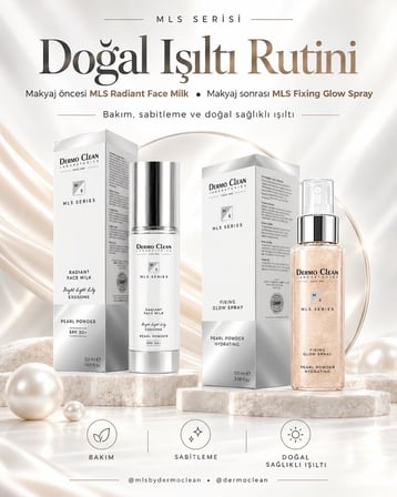 MLS RADIANT FACE MILK SPF 30+ EKSOZOMLU BARİYER DESTEKLEYİCİ YÜZ SÜTÜ 50 ML +  FIXING GLOW SPRAY MAKYAJ SABİTLEME SPREYİ 100 ML