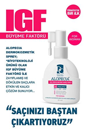 Alopecia Procapil Ve Igf Içerikli Saç Dökülmesine Karşı Kadın Saç Spreyi 60 Ml