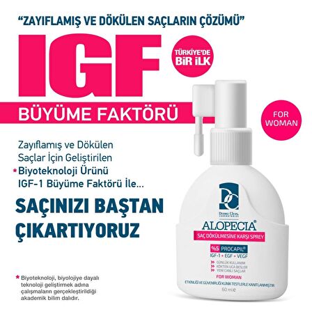 ALOPECIA PROCAPIL VE IGF İÇERIKLİ ŞAMPUAN & SPREY & 60 KAPSÜL SETİ(KADIN)