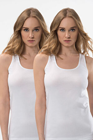 Türen Kadın Askılı Kaşkorse 2'li Pamuklu Atlet 210/Beyaz