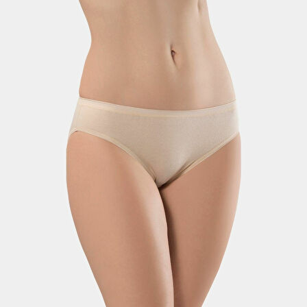 Türen Kadın Biyeli Dikişsiz 2'li Pamuklu Bikini Külot 270/Ten