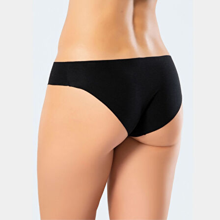 Türen Kadın Lazer Kesim Pamuklu Bikini Külot 907/Siyah