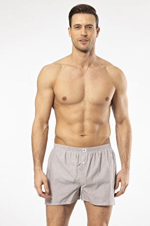 Türen POPLİN ERKEK BOXER 1113/DÜZ KAHVERENGİ