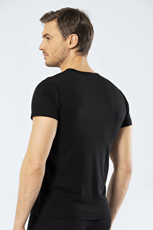 Cacharel Erkek V Yaka T-shirt 1402/Siyah