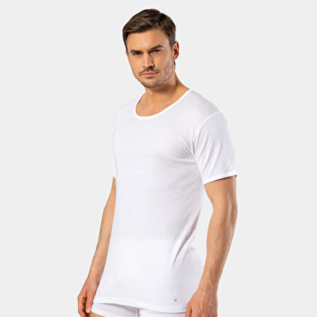 Cacharel Erkek Bisiklet Yaka(açık) Fanila 1206/Beyaz