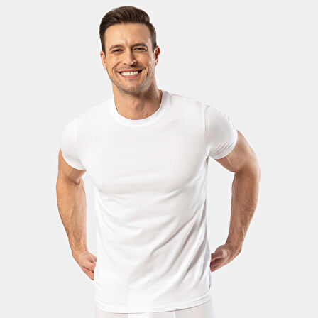Cacharel Erkek Kısa Kollu T-shirt 1307/Beyaz