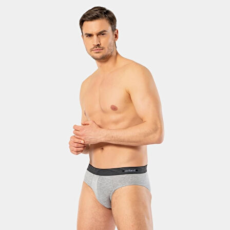Cacharel Erkek 3'lü Slip 1321/Beyaz-Siyah-Gri