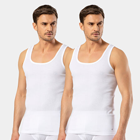 Cacharel Erkek 2'li %100 Pamuk Atlet 1501/Beyaz