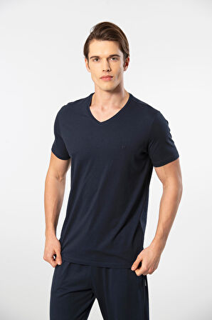 Cacharel Erkek T-Shirt (Slim Fit) 2170/Lacivert