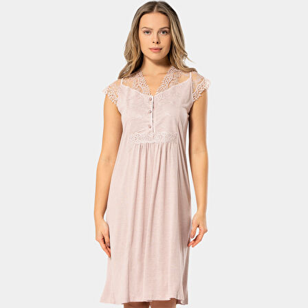 Türen Kadın Lohusa Gecelik 3296/Pudra