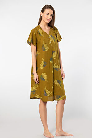 Türen Dokuma Patlı Elbise 3399/Haki