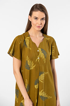 Türen Dokuma Patlı Elbise 3399/Haki