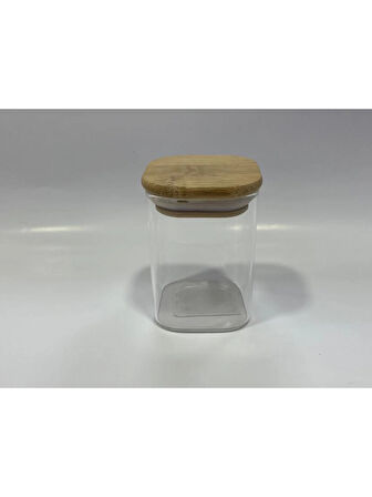 Gönül GNL 3289 Bambu Kapaklı Borosilikat Kavanoz 6x6x8 cm