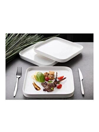 Gönül GNL 3471 Porselen Kare Tabak 23 Cm 6 Lı