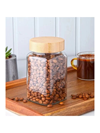 Gönül GNL 3861 Bambu Kapaklı Cam Kavanoz 450 cc