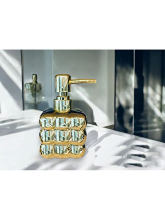 Gönül GNL 4860 Gold Seramik Sıvı Sabunluk 7x13.5 cm