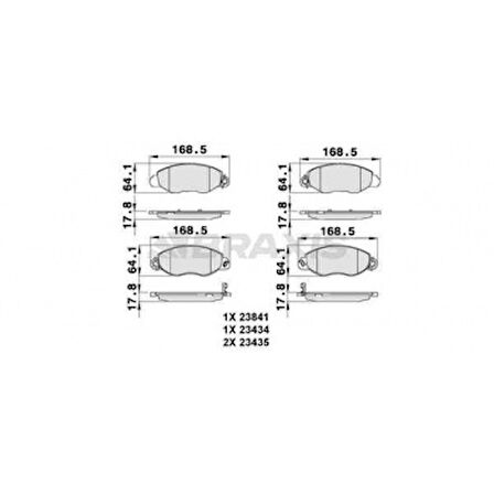 Ford On Fren Balatası Transıt V184 00>06 (onden Ceker) - Braxıs Ab0086