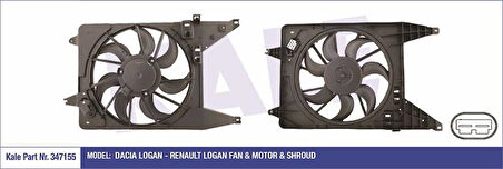 Renault Fan Motoru Davlumbazlı Logan Sandero Duster - Kale 347155
