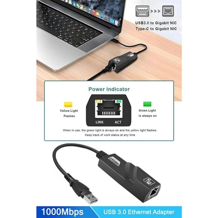 TAPLIN USB 3.0 To Ethernet Dönüştürücü Çevirici Adaptör Gigabit 1000 Mbps