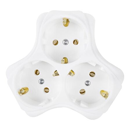 ALMERA PAPATYA ÜÇLÜ GOLYAT TOPRAKLI FİŞ PRİZ YONCA TİP SIVA ÜSTÜ