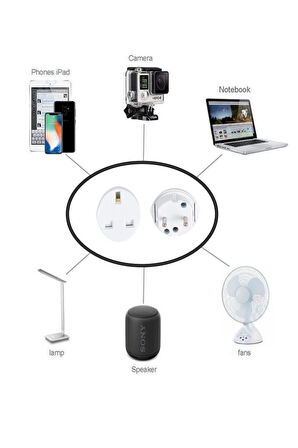 İngiliz Çin Kıbrıs Arabistan Dişi Türk Erkek Priz Dönüştürücü -  G Tipi Çevirici Adaptör