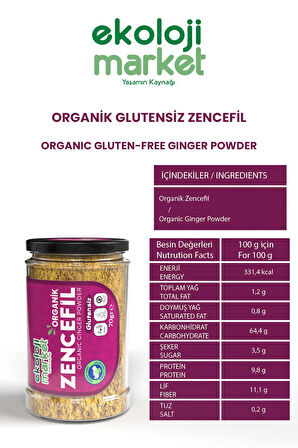 Organik Glutensiz Zencefil 70 gr / Organic Gluten-free Ginger 70 gr