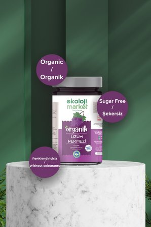 Organik Glutensiz Cold Press Üzüm Pekmezi 380 Gr.