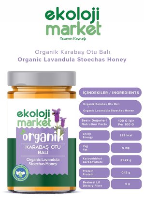 Organik Glutensiz  Karabaş otu Balı Lavandule 400 Gr.