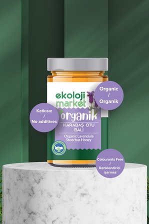 Organik Glutensiz  Karabaş otu Balı Lavandule 400 Gr.