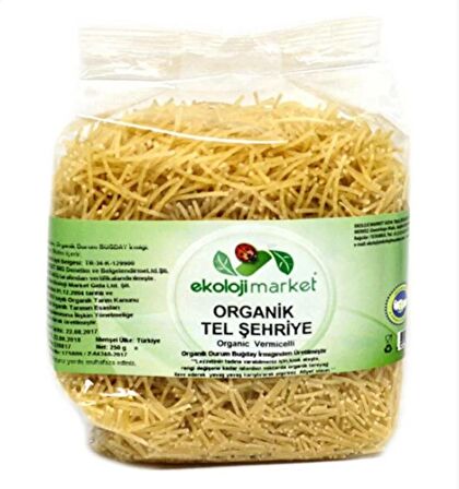 Organik Tel Şehriye Sade 250 Gr