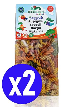 Organik Ruşeymli Sebzeli Bebek Makarnası Burgu 250 Gr (2 Adet) (Süt Ve Yumurta İçermez)