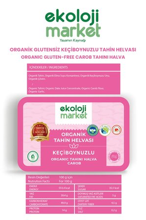 Organik Glutensiz Keçiboynuzlu Tahin Helvası 200 Gr / Organic Gluten-Free Carob Tahini Halva 200 Gr