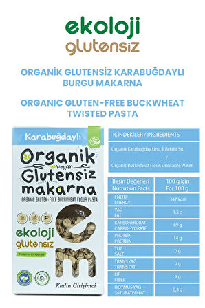 E.M. Organik Glutensiz Makarna Karabuğdaylı Burgu 200 Gr