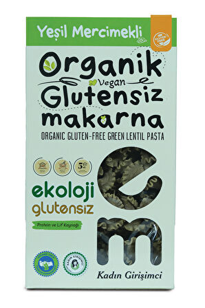 Organik Glutensiz Makarna Yeşil Mercimekli Külah  200 Gr