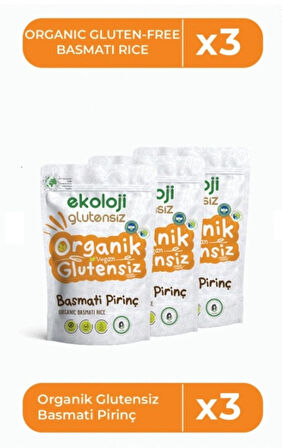 Organik Glutensiz Basmati Pirinç 500 Gr 3 lü Paket Organic Gluten Free Basmati Rice 500 Gr 3 Pack