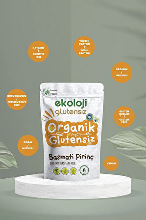 Organik Glutensiz Basmati Pirinç 500 Gr  Organic Gluten Free Basmati Rice 500 Gr